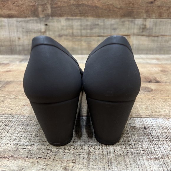 Crocs Dual Comfort Brown Rubber Slip On Wedge Heels Size 8 GREAT! - Picture 3 of 6